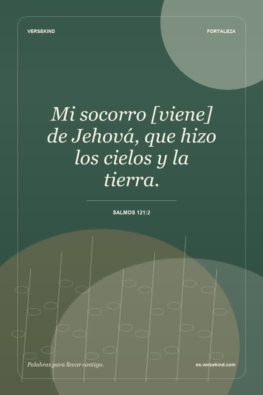 Mi socorro [viene] de Jehová, que hizo los cielos y la tierra. — Salmos 121:2