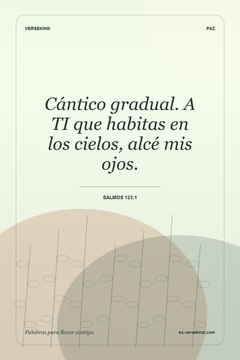 Cántico gradual. A TI que habitas en los cielos, alcé mis ojos. — Salmos 123:1