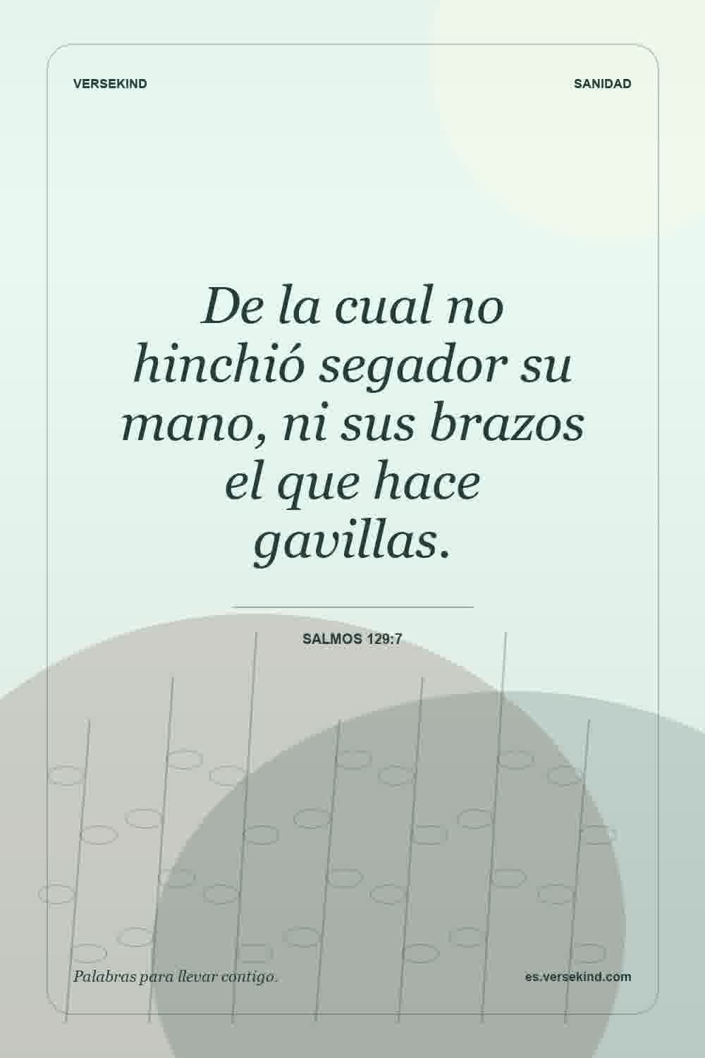 De la cual no hinchió segador su mano, ni sus brazos el que hace gavillas. — Salmos 129:7