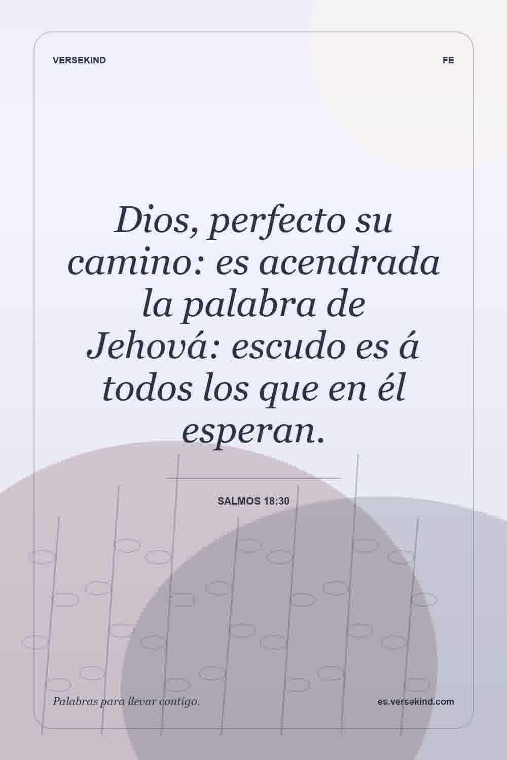 Dios, perfecto su camino: es acendrada la palabra de Jehová: escudo es á todos los que en él esperan. — Salmos 18:30