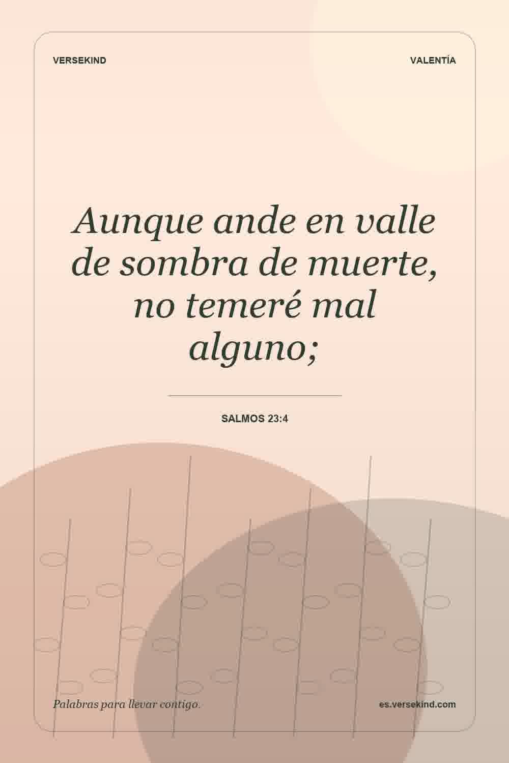 Aunque ande en valle de sombra de muerte, no temeré mal alguno; — Salmos 23:4