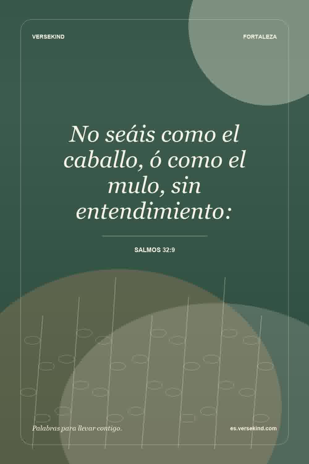 No seáis como el caballo, ó como el mulo, sin entendimiento: — Salmos 32:9
