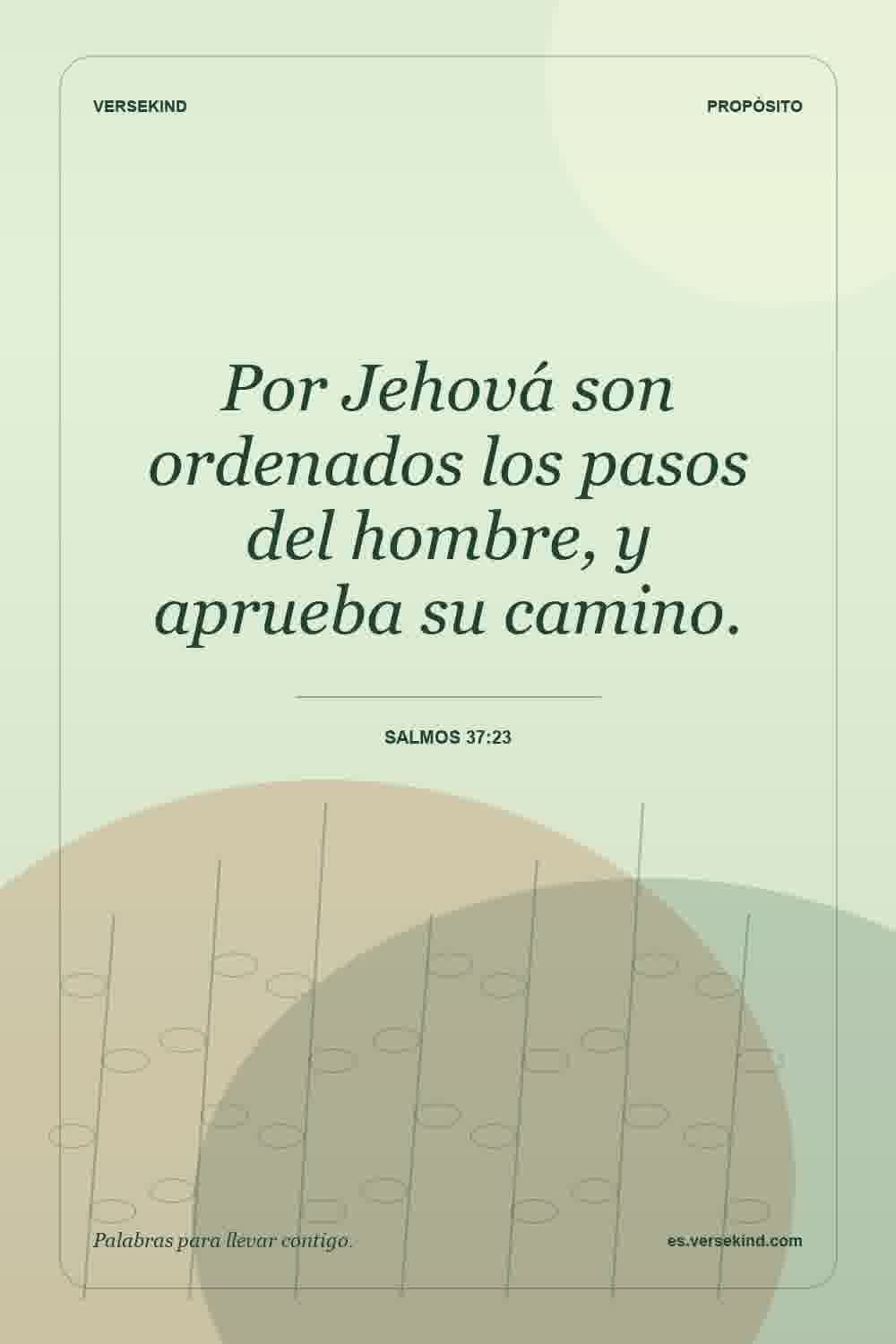 Por Jehová son ordenados los pasos del hombre, y aprueba su camino. — Salmos 37:23