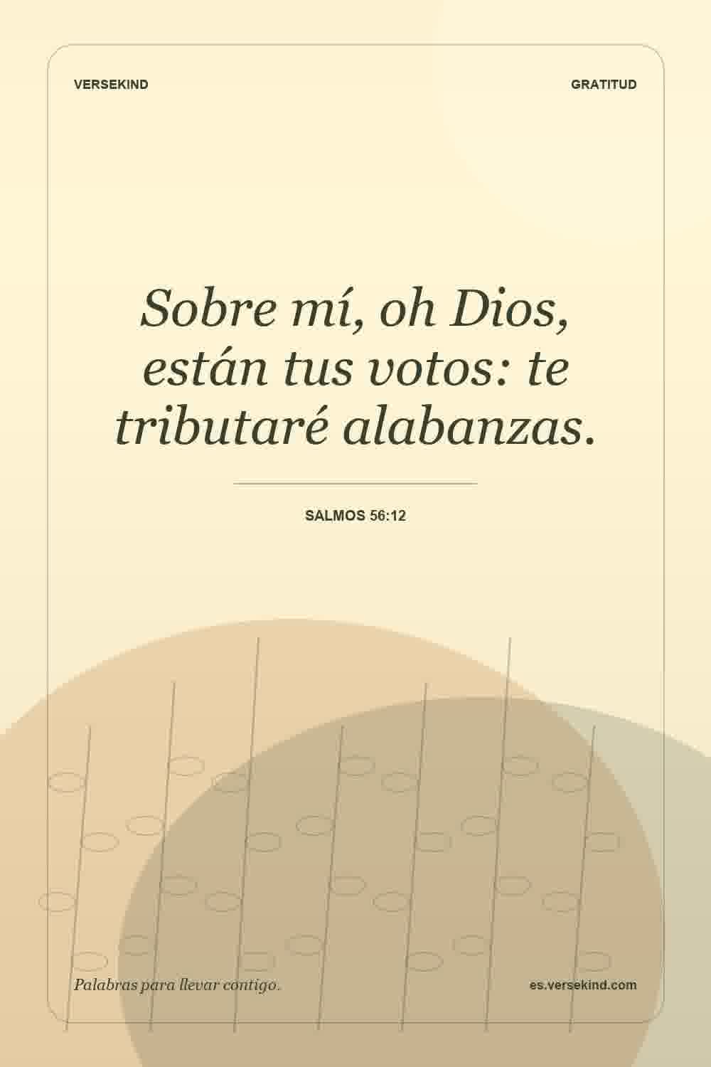 Sobre mí, oh Dios, están tus votos: te tributaré alabanzas. — Salmos 56:12