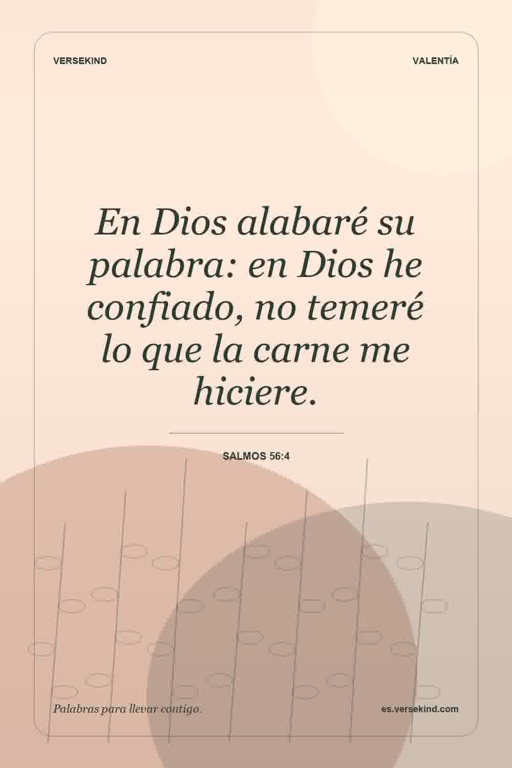 En Dios alabaré su palabra: en Dios he confiado, no temeré lo que la carne me hiciere. — Salmos 56:4