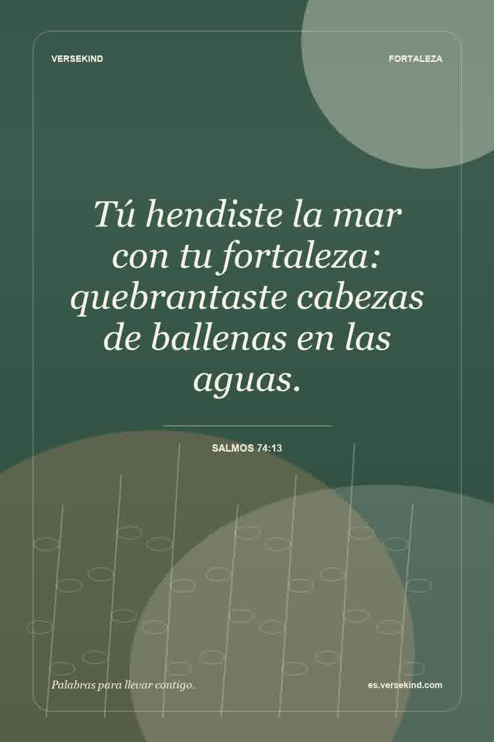 Tú hendiste la mar con tu fortaleza: quebrantaste cabezas de ballenas en las aguas. — Salmos 74:13