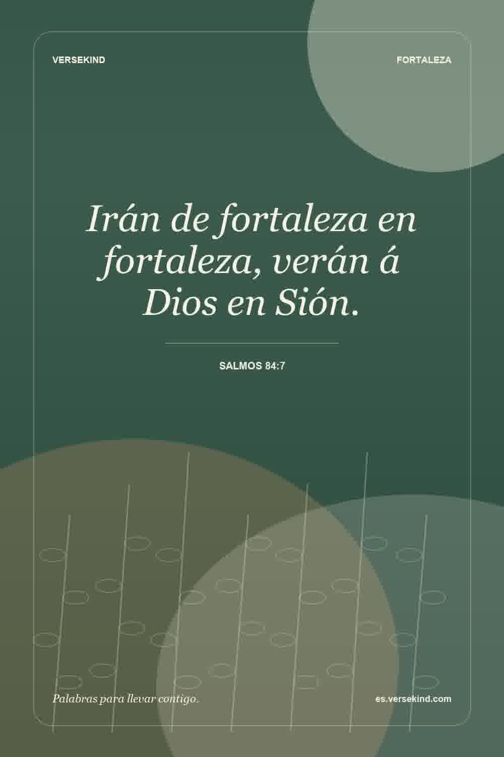 Irán de fortaleza en fortaleza, verán á Dios en Sión. — Salmos 84:7