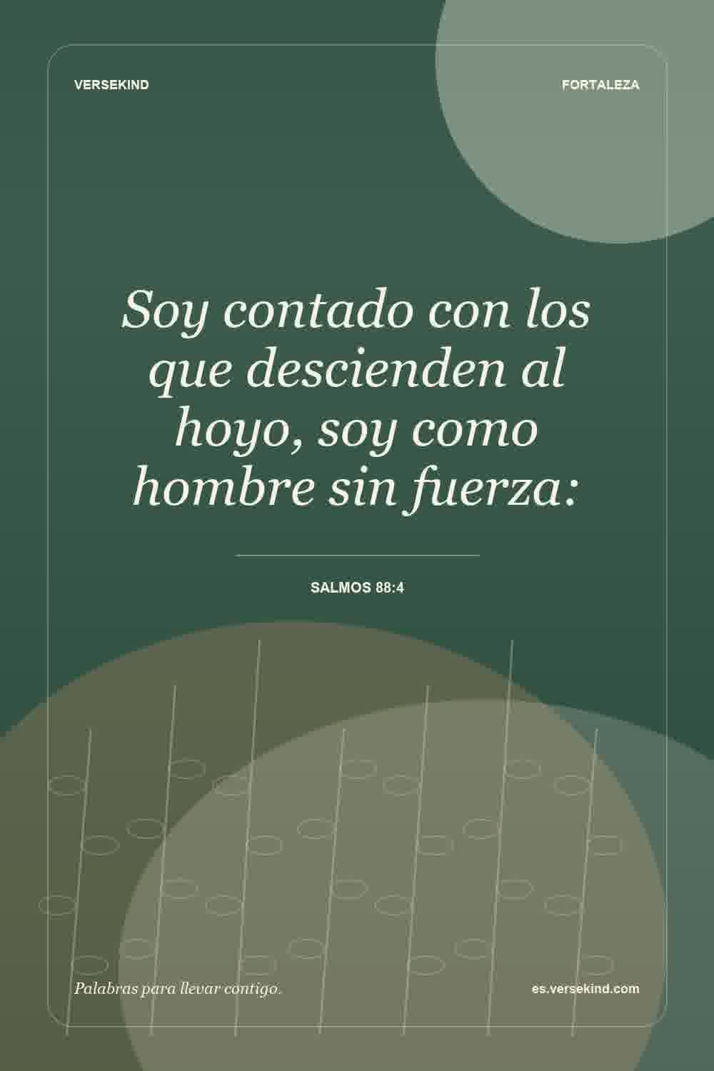 Soy contado con los que descienden al hoyo, soy como hombre sin fuerza: — Salmos 88:4