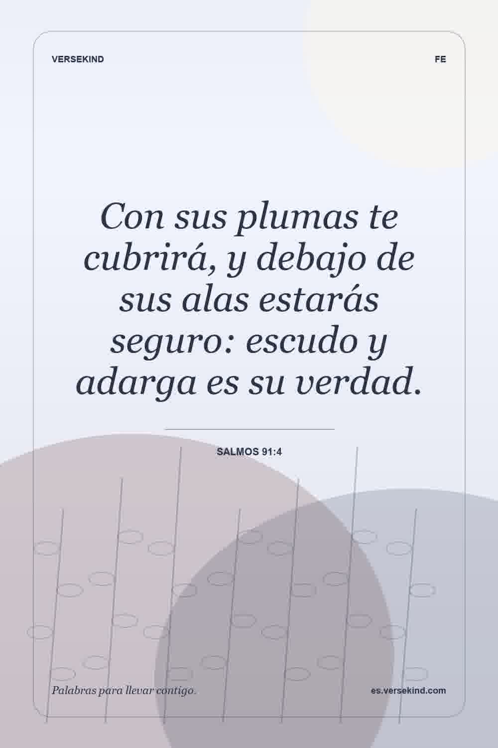 Con sus plumas te cubrirá, y debajo de sus alas estarás seguro: escudo y adarga es su verdad. — Salmos 91:4