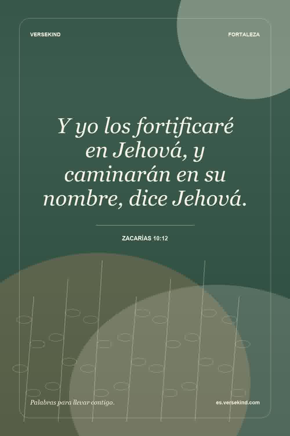 Y yo los fortificaré en Jehová, y caminarán en su nombre, dice Jehová. — Zacarías 10:12